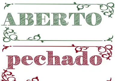 letreiro aberto pechado