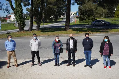 Visita de N&eacute;stor Rego ao cruce de Gu&iacute;samo na N-VI