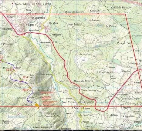 Imaxe do mapa do Parque E&oacute;lico proxectado
