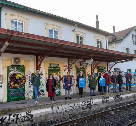 Presentaci&oacute;n da campa&ntilde;a na estaci&oacute;n de tren de Betanzos-cidade